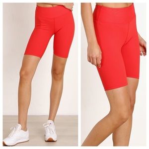 Year of ours red ribbed biker shorts